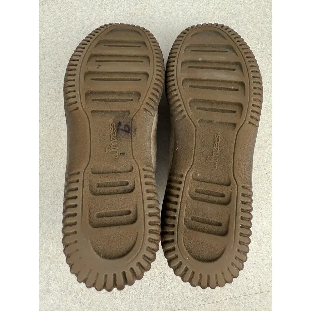Women’s Wimzees Tan Shoes Lace Up Sued Leather Flat Comfort Size 6‎